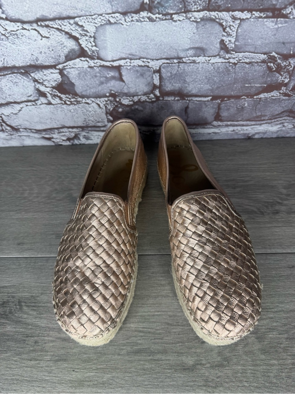 Sam Edelman Rose Gold Platform Catherine Leather Espadrille Shoes Women sz 8M US